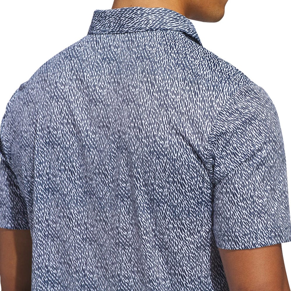 adidas Ultimate365 Feather Print Polo Shirt - White/Collegiate Navy