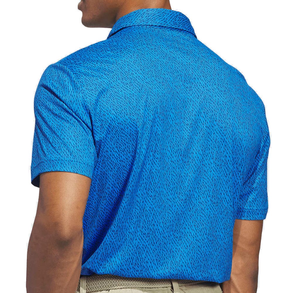 adidas Ultimate365 Feather Print Polo Shirt - Dusky Petrol/Lucid Ray Blue