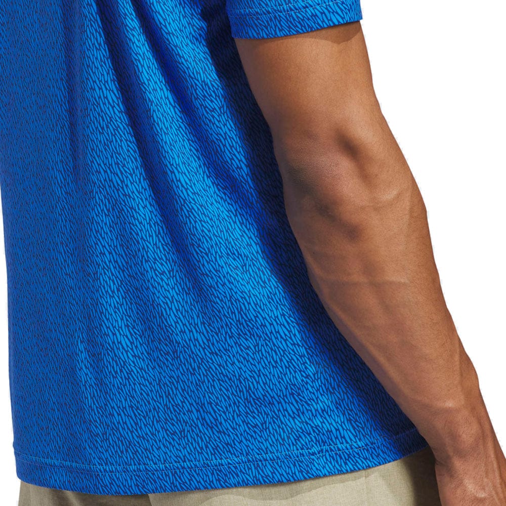 adidas Ultimate365 Feather Print Polo Shirt - Dusky Petrol/Lucid Ray Blue