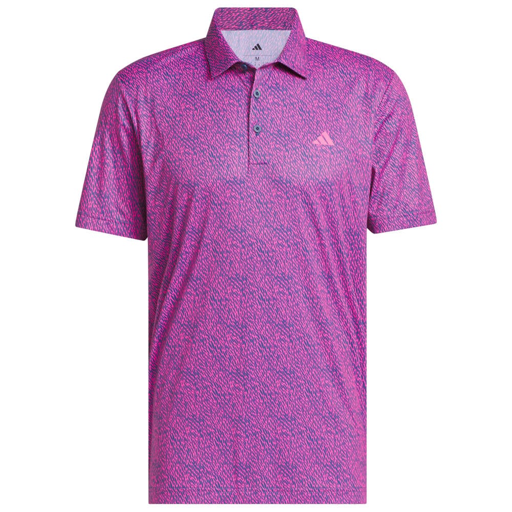 adidas Ultimate365 Feather Print Polo Shirt - Lucid Pink/Dusky Petrol