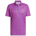 adidas Ultimate365 Feather Print Polo Shirt - Lucid Pink/Dusky Petrol