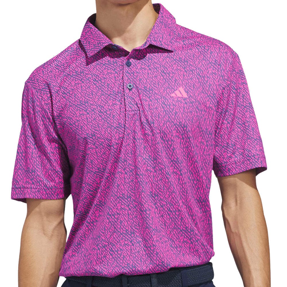 adidas Ultimate365 Feather Print Polo Shirt - Lucid Pink/Dusky Petrol