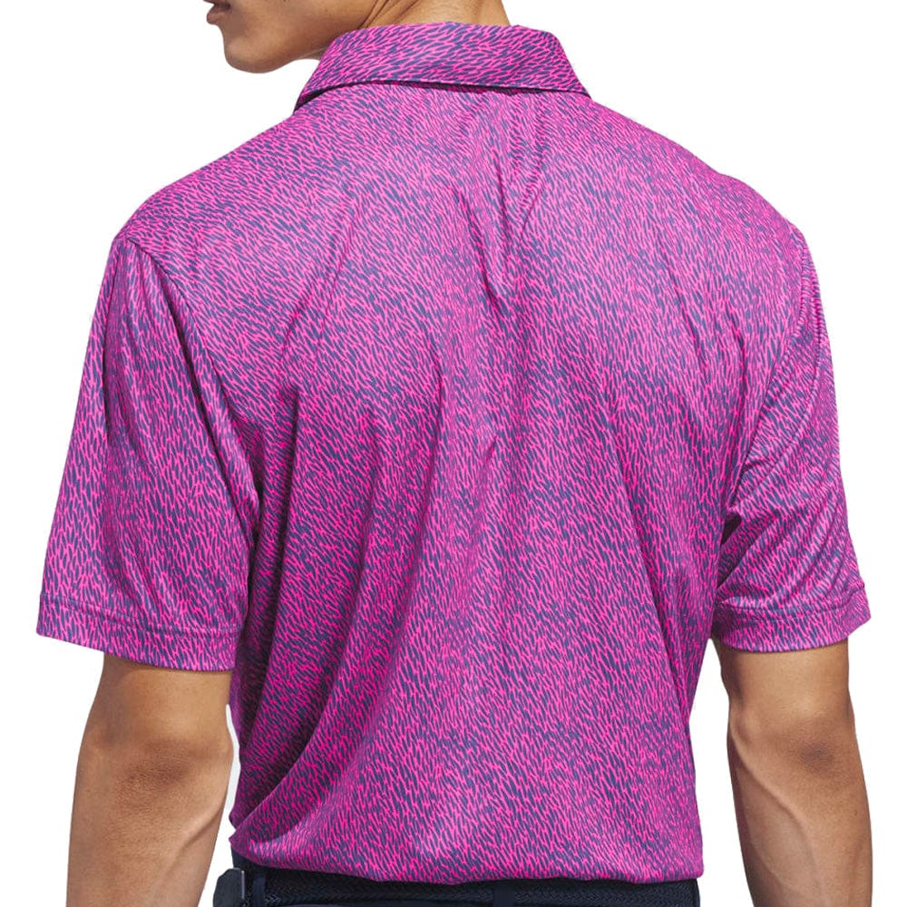 adidas Ultimate365 Feather Print Polo Shirt - Lucid Pink/Dusky Petrol