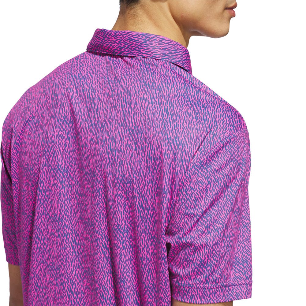 adidas Ultimate365 Feather Print Polo Shirt - Lucid Pink/Dusky Petrol