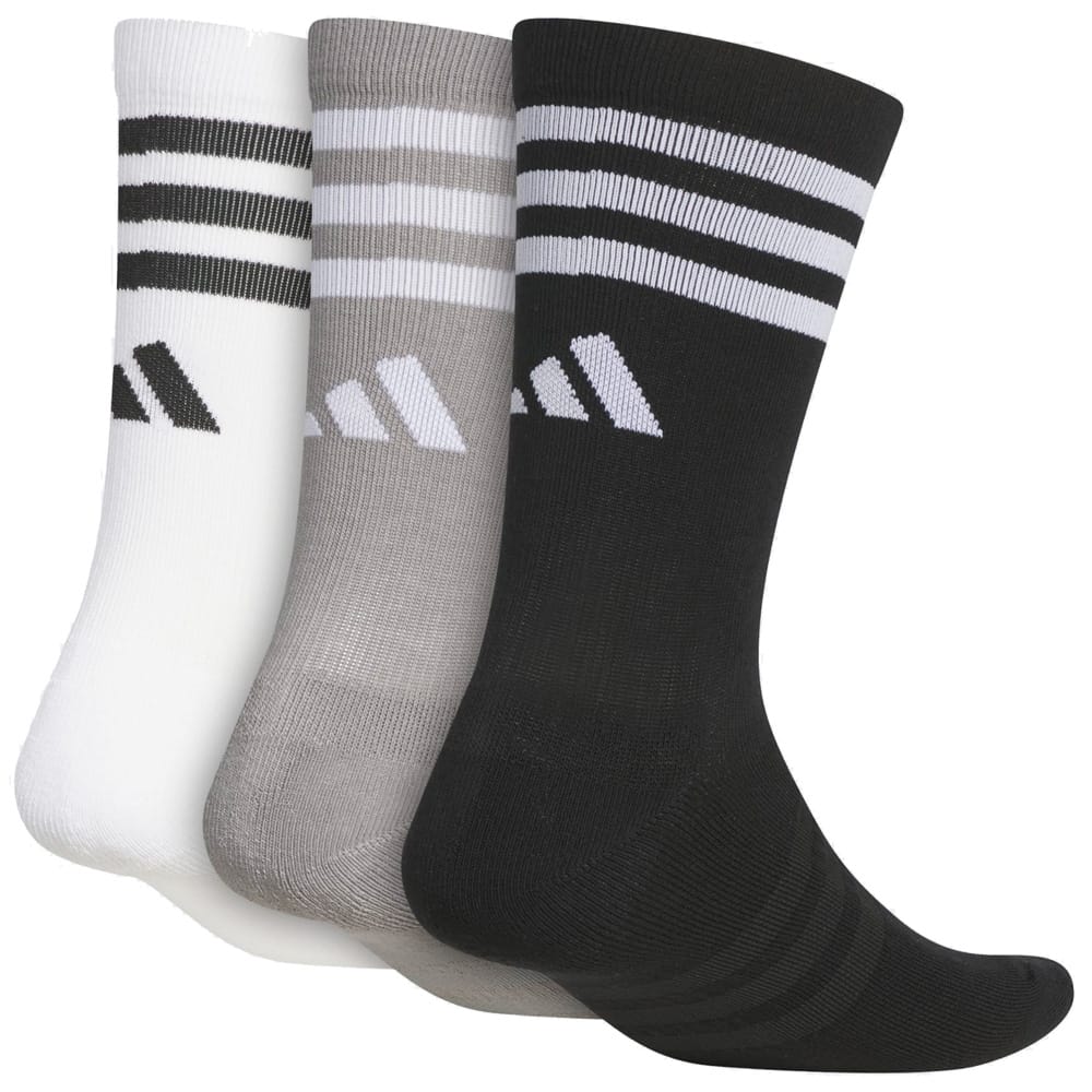 adidas Stripe Crew Socks (3 Pairs) - White/Black/Grey