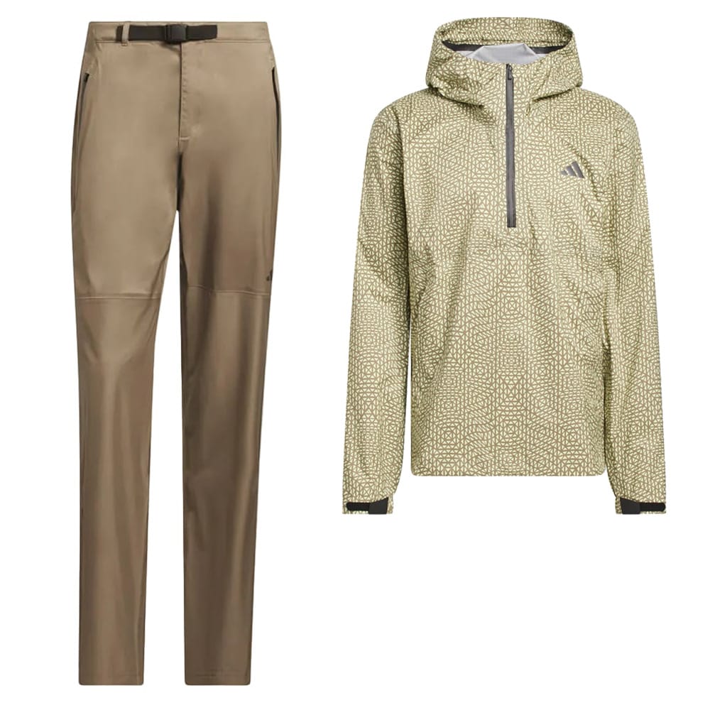 adidas Ultimate365 Tour Climaproof+ Anorak Waterproof Suit - Frozen Lemon/Khaki Six