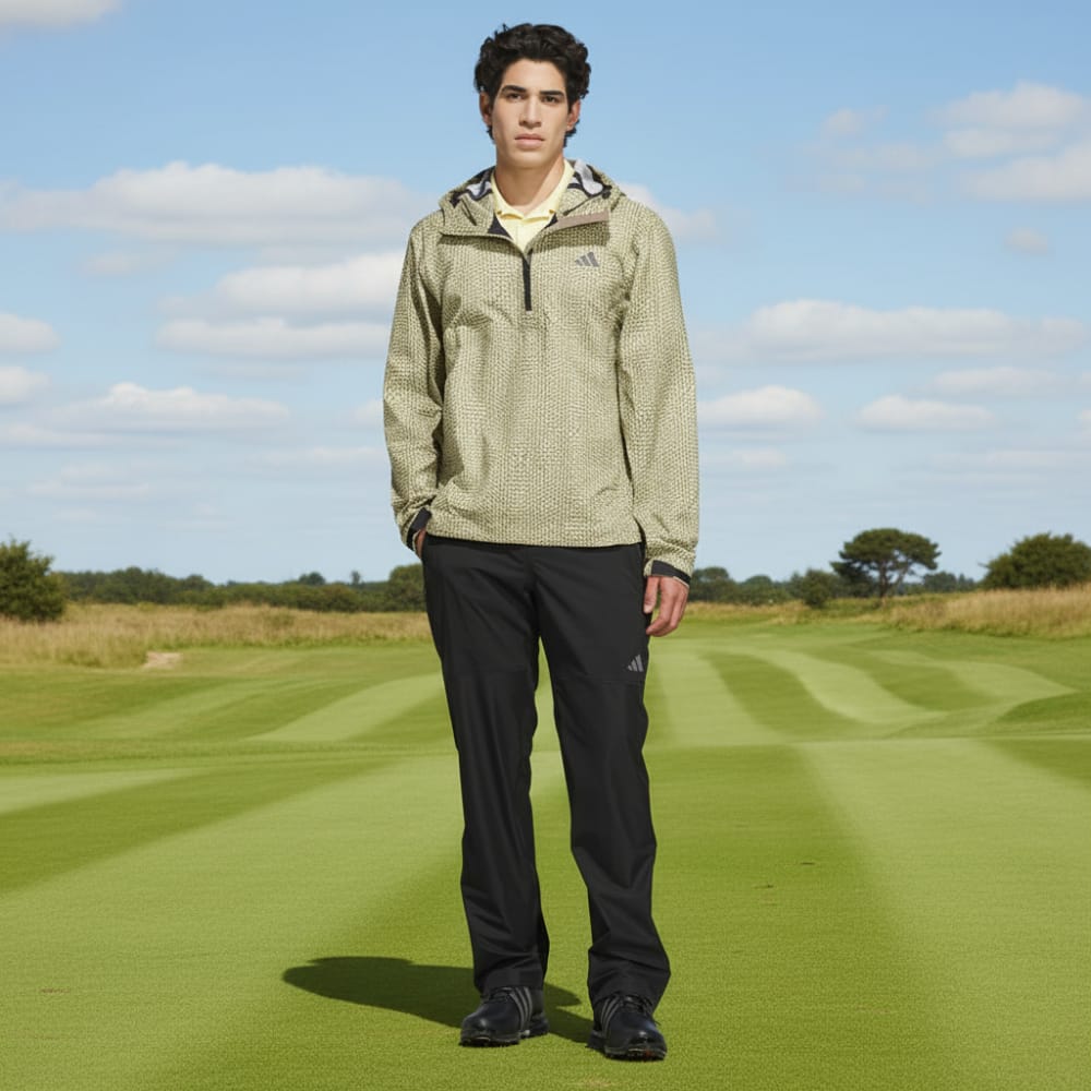 adidas Ultimate365 Tour Climaproof+ Anorak Waterproof Jacket - Frozen Lemon