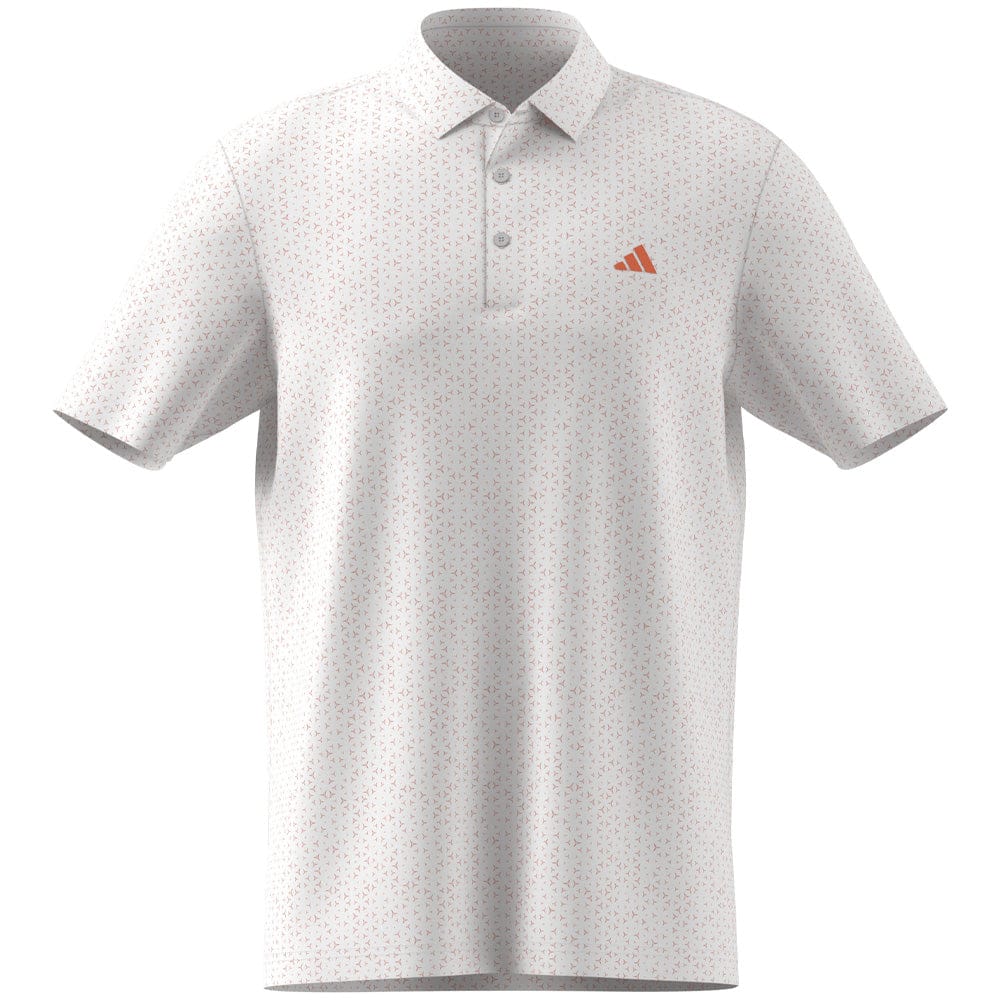 adidas Ultimate365 Mesh Tango Print Climacool Polo Shirt - White/Dusky Orange