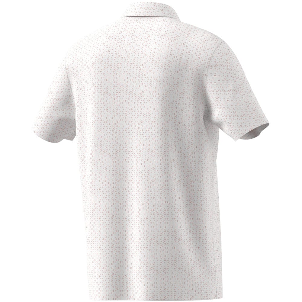 adidas Ultimate365 Mesh Tango Print Climacool Polo Shirt - White/Dusky Orange
