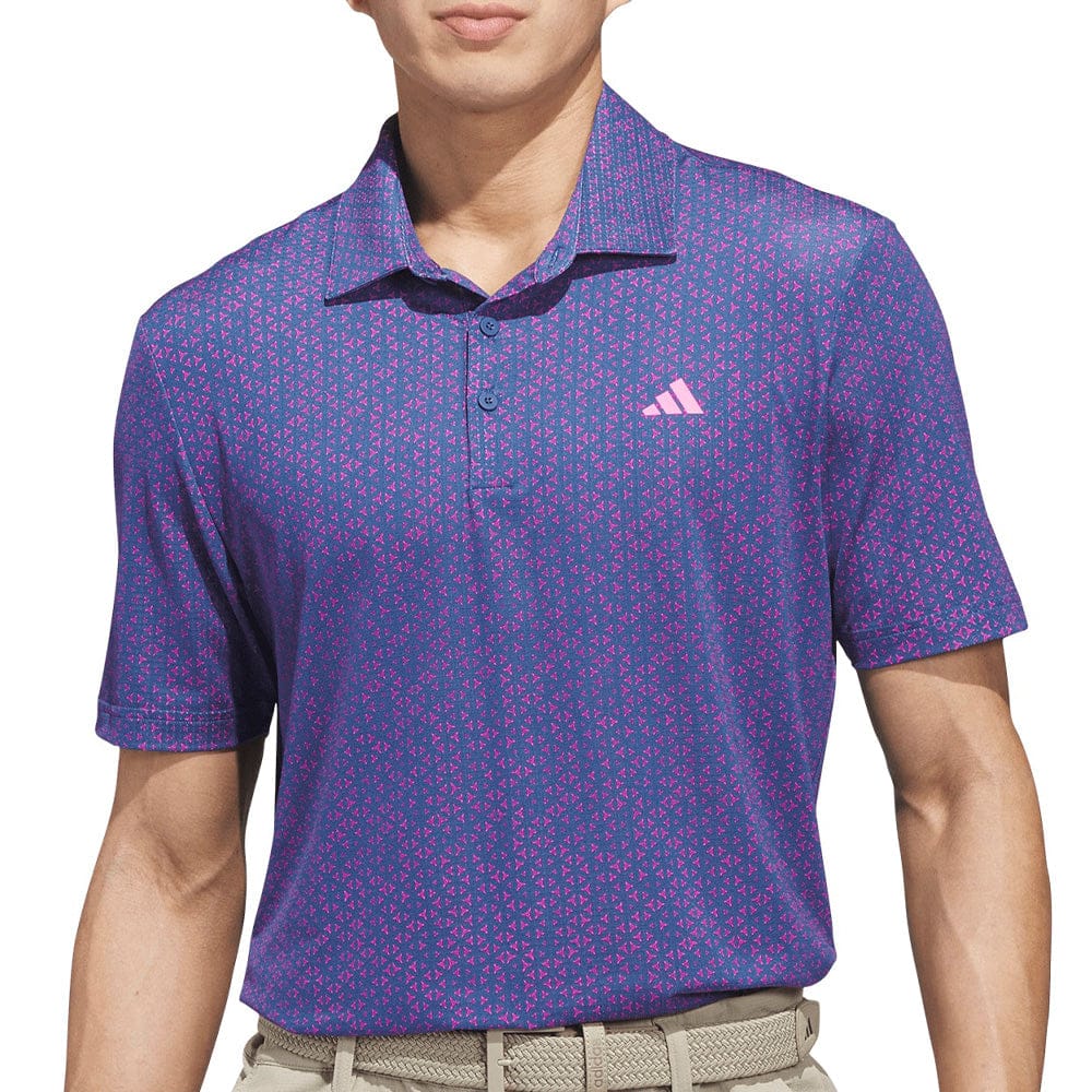 adidas Ultimate365 Mesh Tango Print Climacool Polo Shirt - Dusky Petrol/Lucid Pink