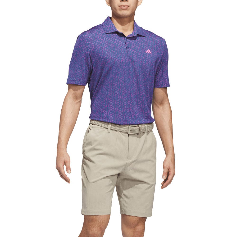 adidas Ultimate365 Mesh Tango Print Climacool Polo Shirt - Dusky Petrol/Lucid Pink