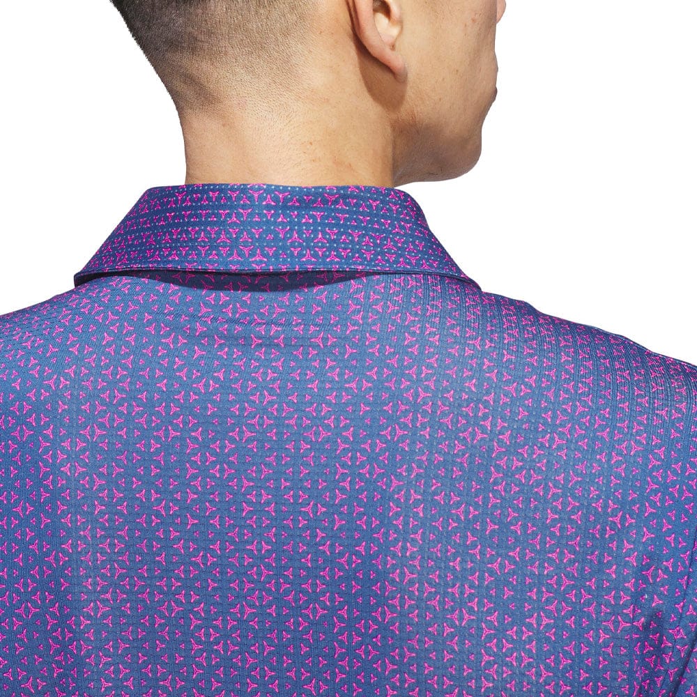 adidas Ultimate365 Mesh Tango Print Climacool Polo Shirt - Dusky Petrol/Lucid Pink