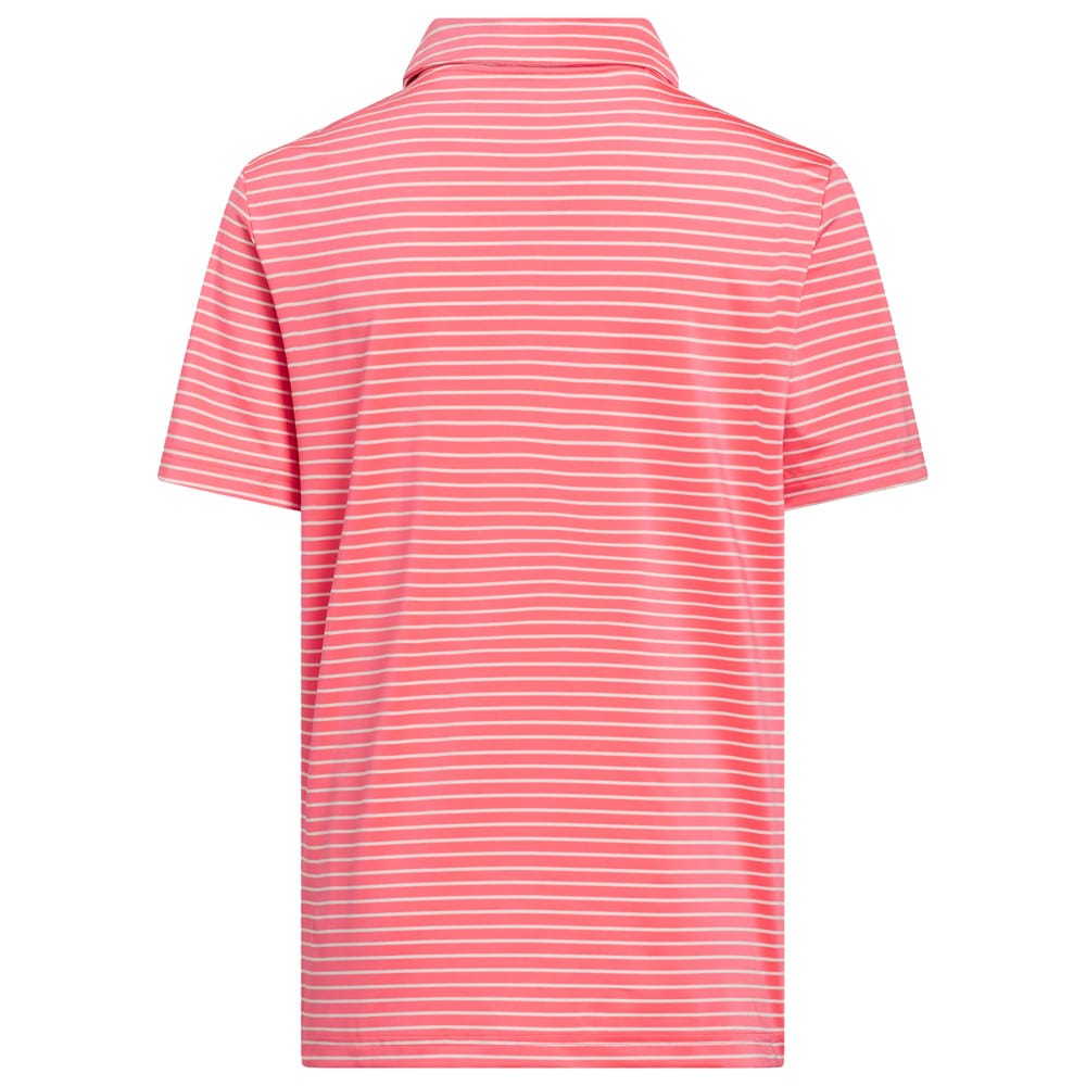 adidas Youth Climacool Striped Polo Shirt - Pure Turbo/White