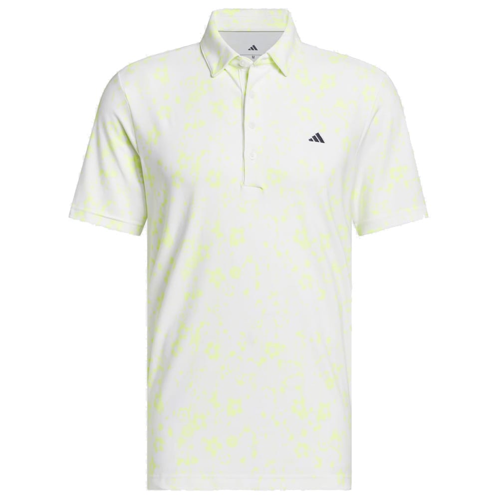 adidas Ultimate365+ Climacool Butterspun Mighty Blossom Print Polo Shirt - Frozen Lemon
