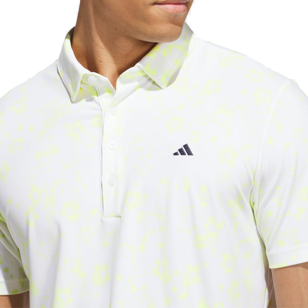 adidas Ultimate365+ Climacool Butterspun Mighty Blossom Print Polo Shirt - Frozen Lemon