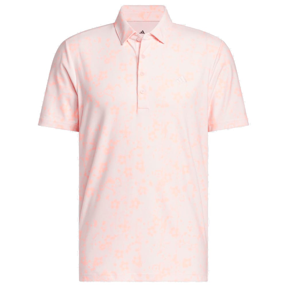 adidas Ultimate365+ Climacool Butterspun Mighty Blossom Print Polo Shirt - Distilled Pink