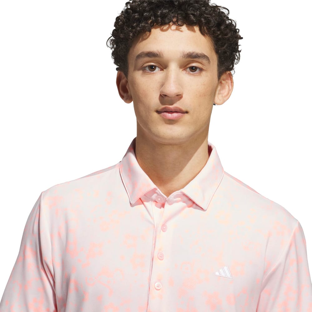 adidas Ultimate365+ Climacool Butterspun Mighty Blossom Print Polo Shirt - Distilled Pink