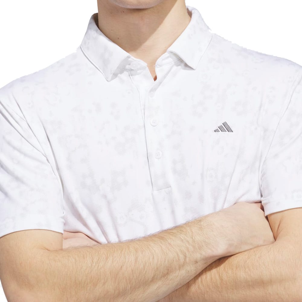 adidas Ultimate365+ Climacool Butterspun Mighty Blossom Print Polo Shirt - White