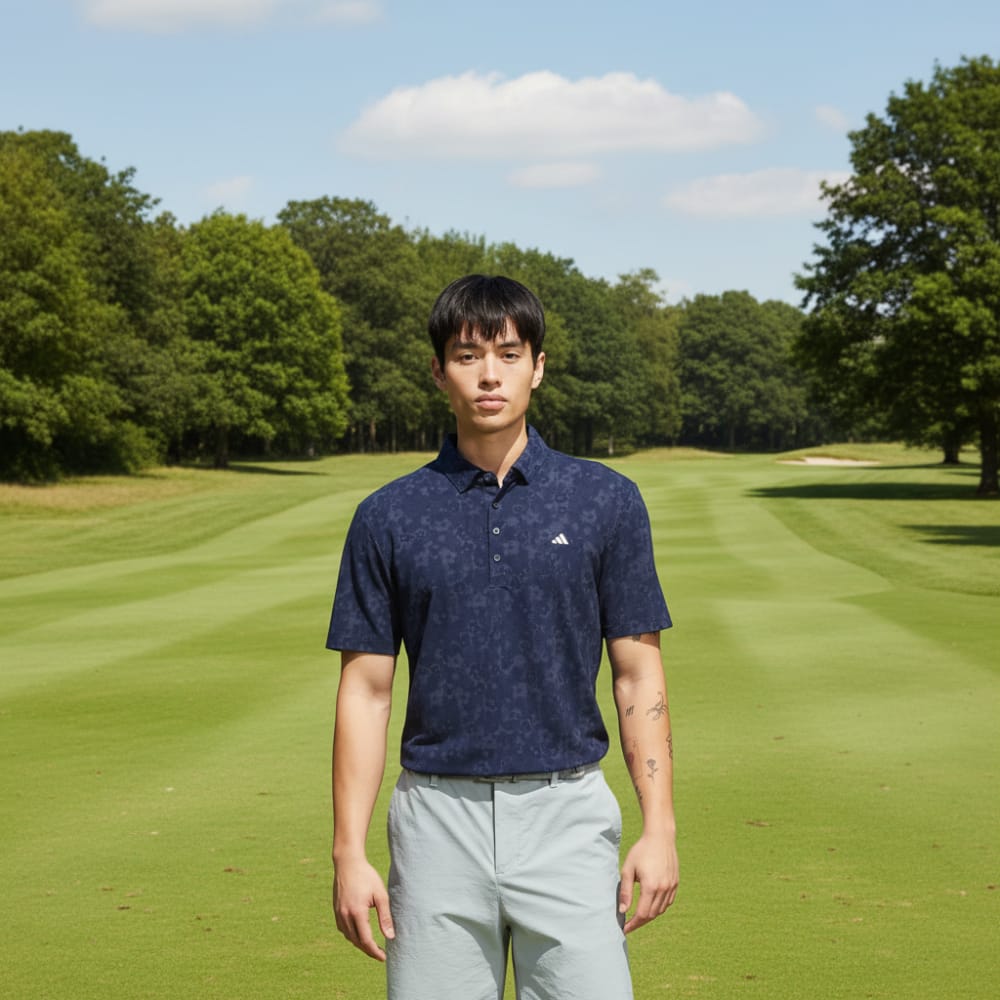 adidas Ultimate365+ Climacool Butterspun Mighty Blossom Print Polo Shirt - Collegiate Navy