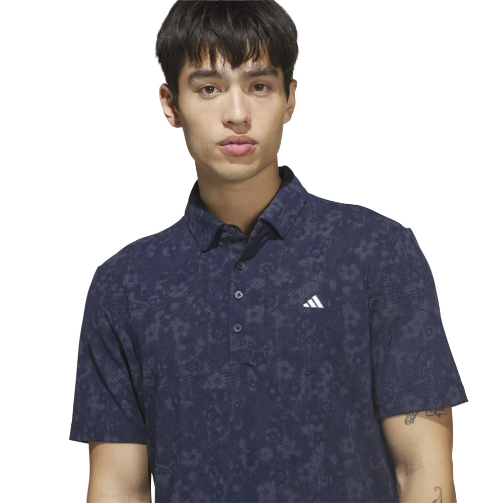 adidas Ultimate365+ Climacool Butterspun Mighty Blossom Print Polo Shirt - Collegiate Navy