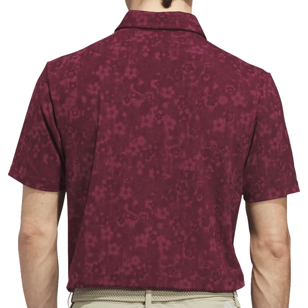 adidas Ultimate365+ Climacool Butterspun Mighty Blossom Print Polo Shirt - Maroon