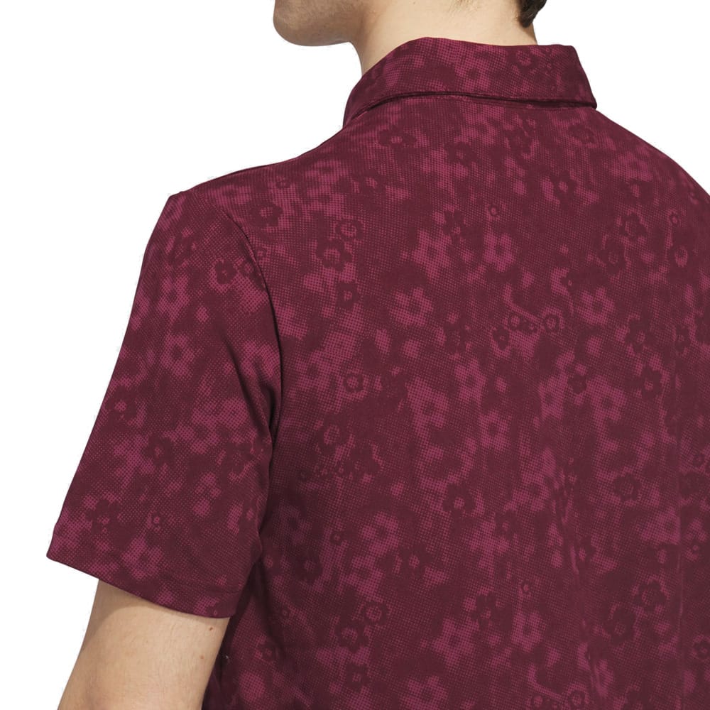 adidas Ultimate365+ Climacool Butterspun Mighty Blossom Print Polo Shirt - Maroon