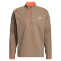 adidas Ultimate365 Durable Water Repellent Wind 1/4 Zip - Khaki Six/Solar Turbo