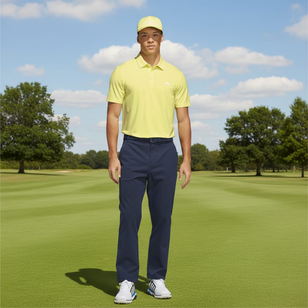 adidas Mens Ultimate365 Solid Polo Shirt - Frozen Lemon
