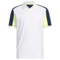adidas Beyond The Course Vent Twistknit Polo Shirt - White/Frozen Lemon