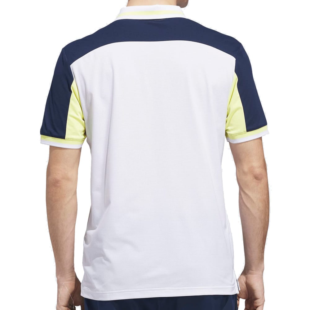 adidas Beyond The Course Vent Twistknit Polo Shirt - White/Frozen Lemon