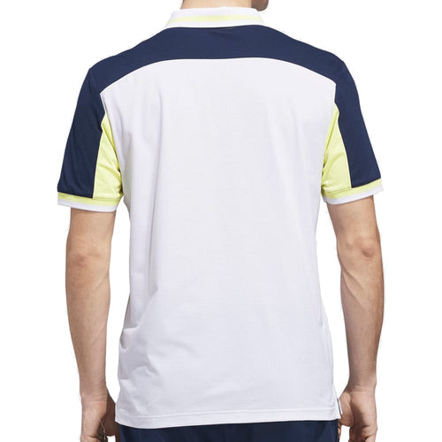 adidas Beyond The Course Vent Twistknit Polo Shirt - White/Frozen Lemon