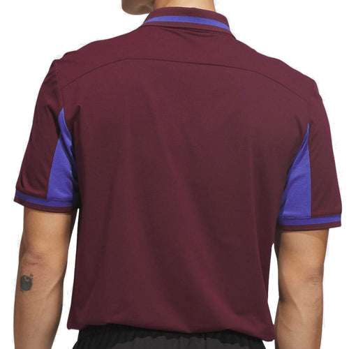 adidas Beyond The Course Vent Twistknit Polo Shirt - Maroon/Dual Indigo