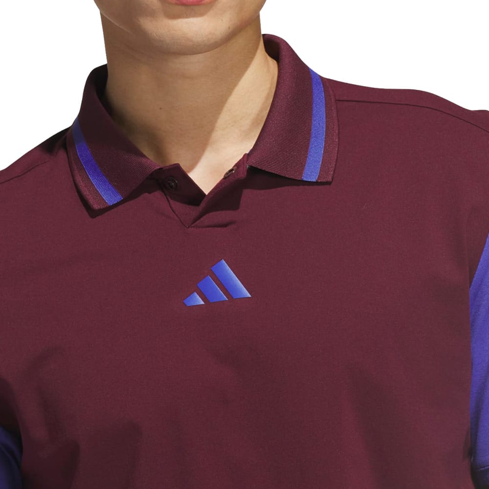 adidas Beyond The Course Vent Twistknit Polo Shirt - Maroon/Dual Indigo