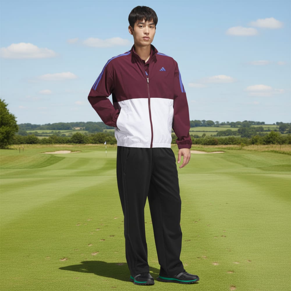 adidas Beyond The Course Windbreaker - White/Maroon