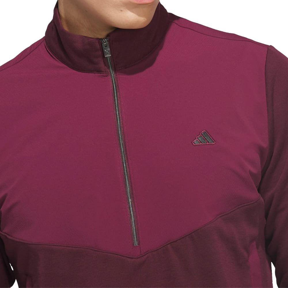adidas Ultimate365+ Course Control Hybrid 1/4 Zip Sweatshirt - Maroon