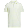 adidas Youth Climacool Striped Polo Shirt - Solar Lemon/White