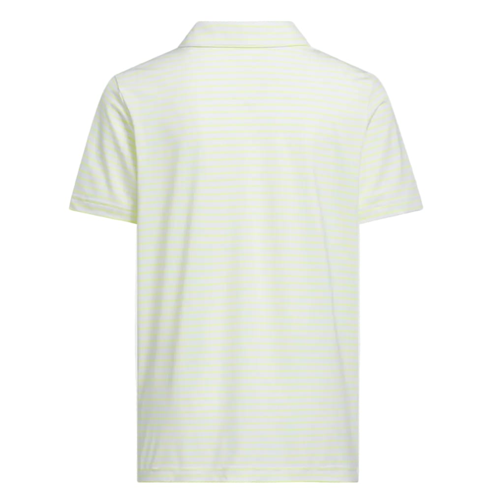 adidas Youth Climacool Striped Polo Shirt - Solar Lemon/White