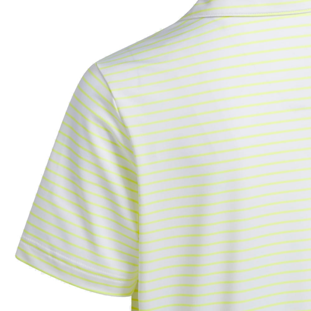 adidas Youth Climacool Striped Polo Shirt - Solar Lemon/White