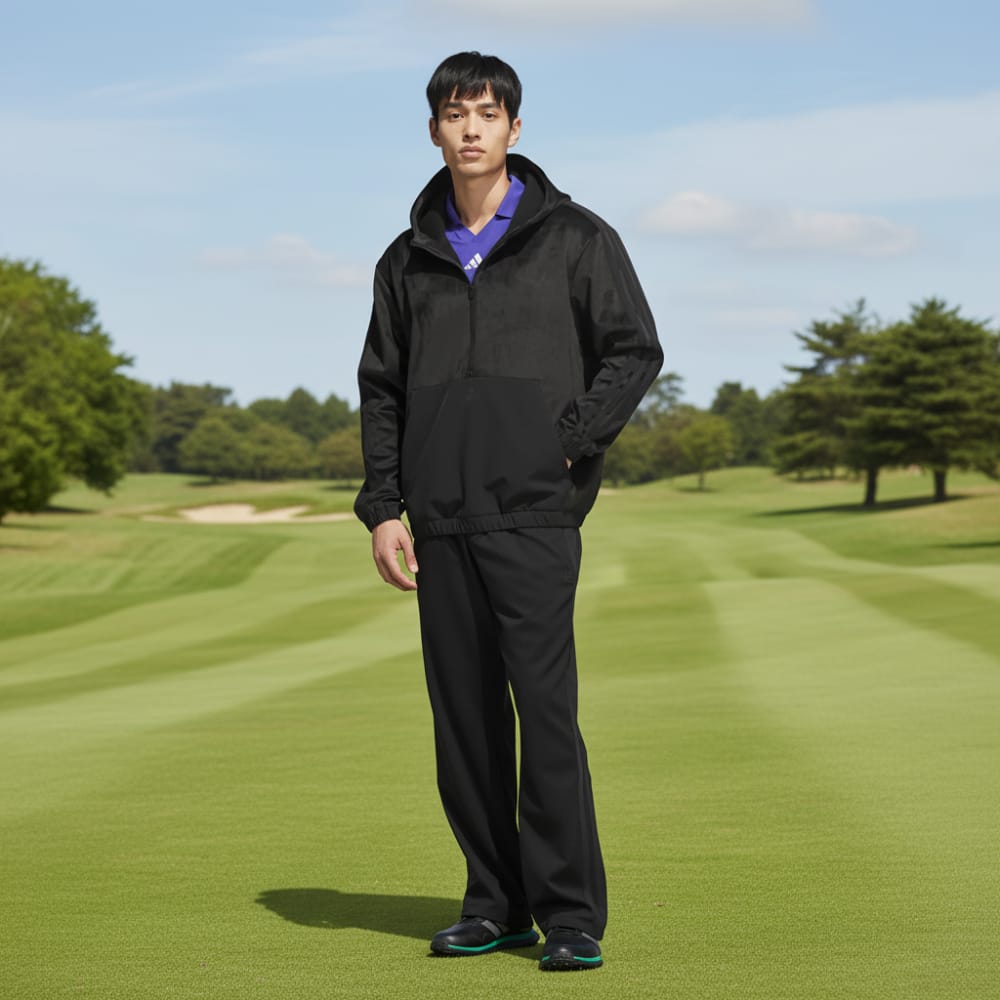 adidas Beyond The Course Cozy Half-Zip Loose Fit Hoodie - Black
