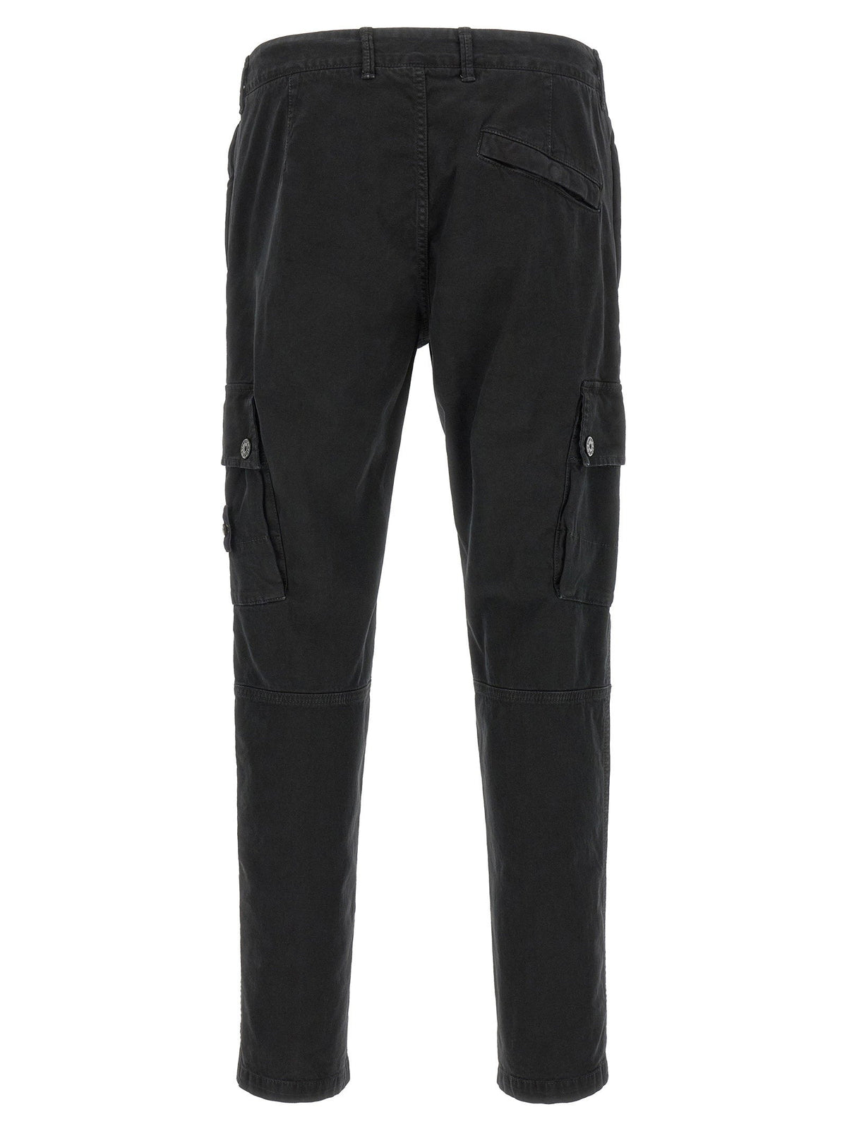 Stone Island Stretch Cotton Canvas Cargo Pants — Black