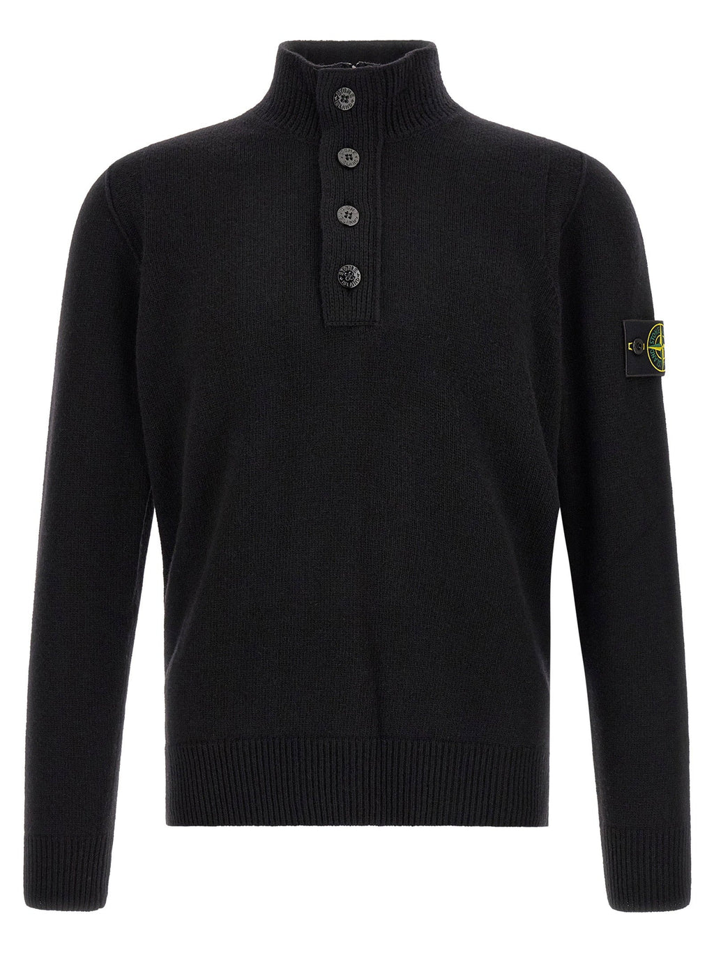 Stone Island Wool Half-Zip Sweater — Black