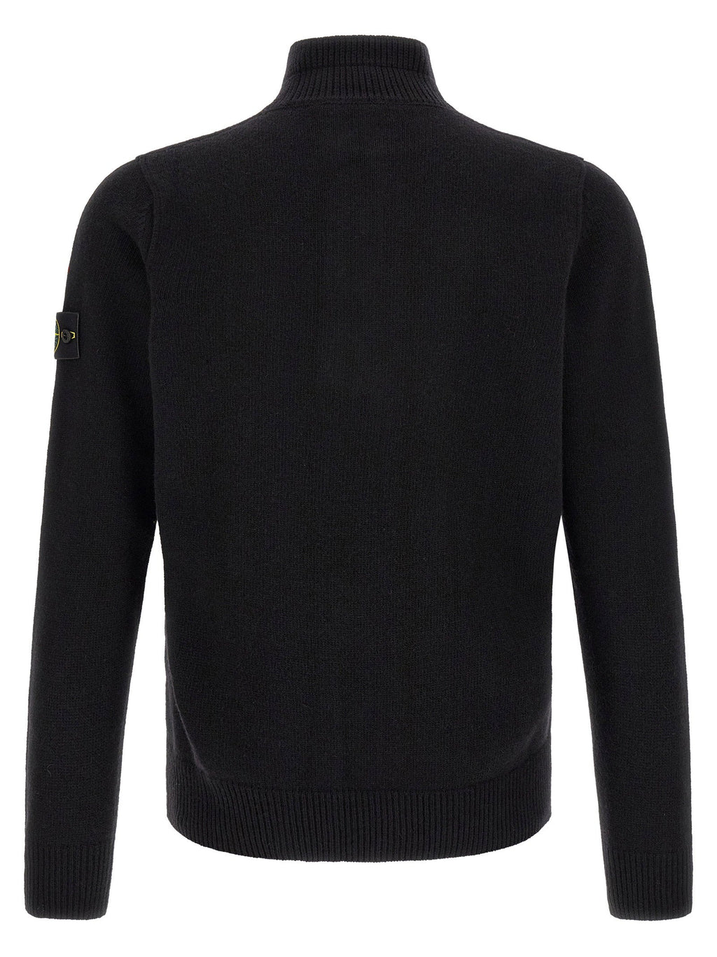 Stone Island Wool Half-Zip Sweater — Black