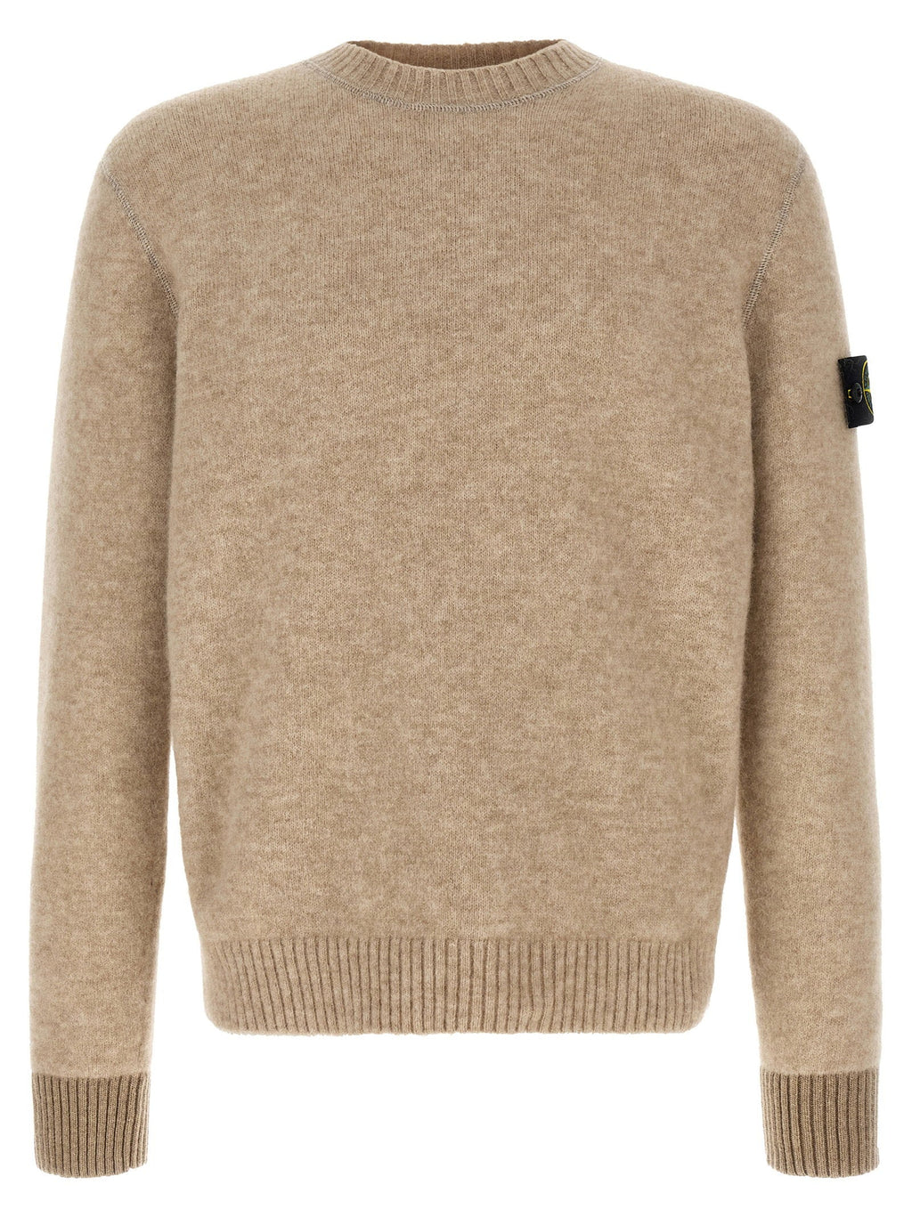 Stone Island Alpaca-Wool Blend Crew Neck Sweater — Beige