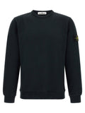 Stone Island Badge Logo Crew Neck Sweatshirt — Black