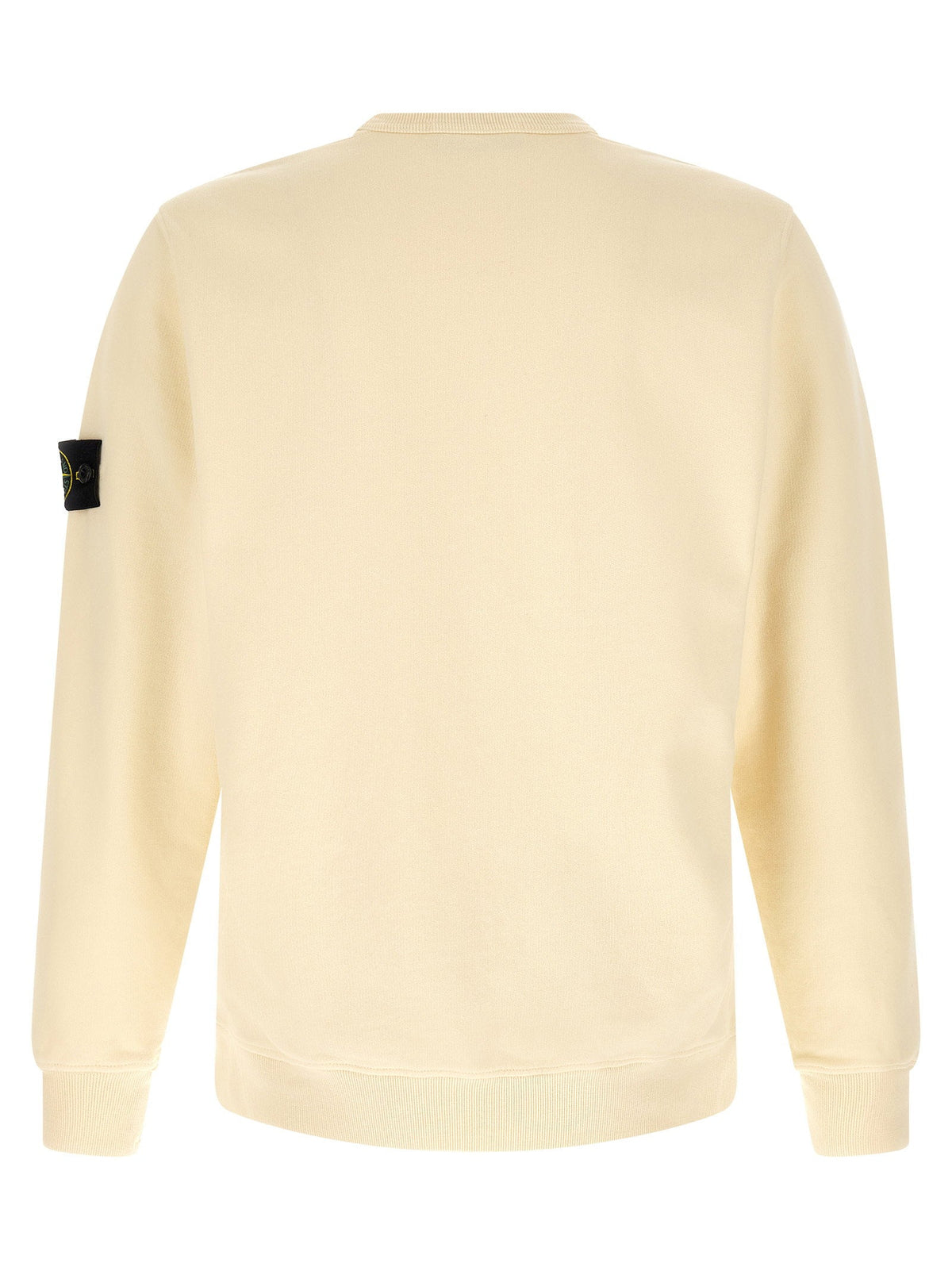 Stone Island Badge Logo Cotton Jersey Sweatshirt — Ivory