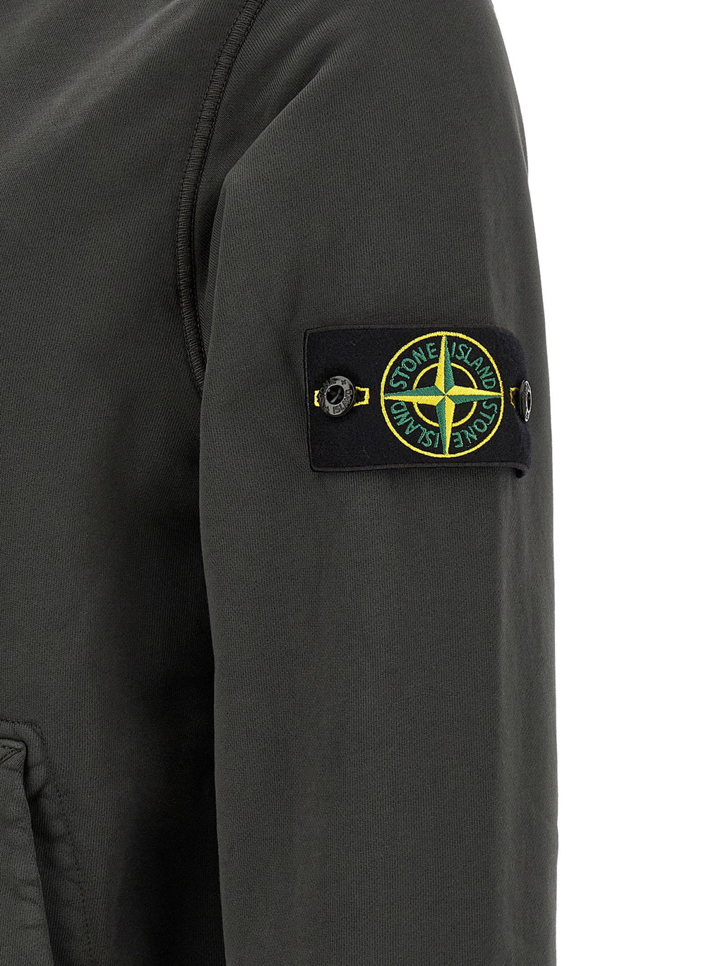 Stone Island Organic Cotton, Garment-Dyed Hoodie — Grey