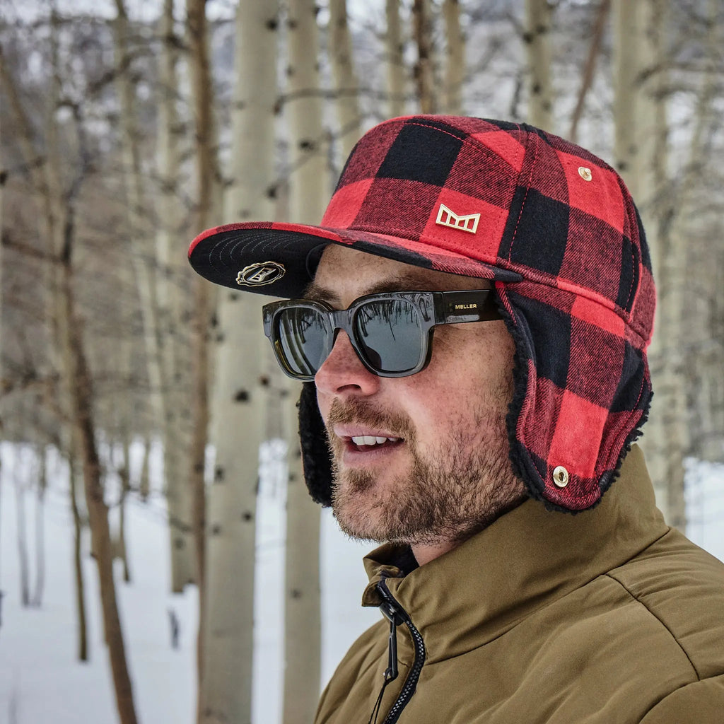 Trenches Icon Lumberjack Flannel Strapback Hat RED/BLACK