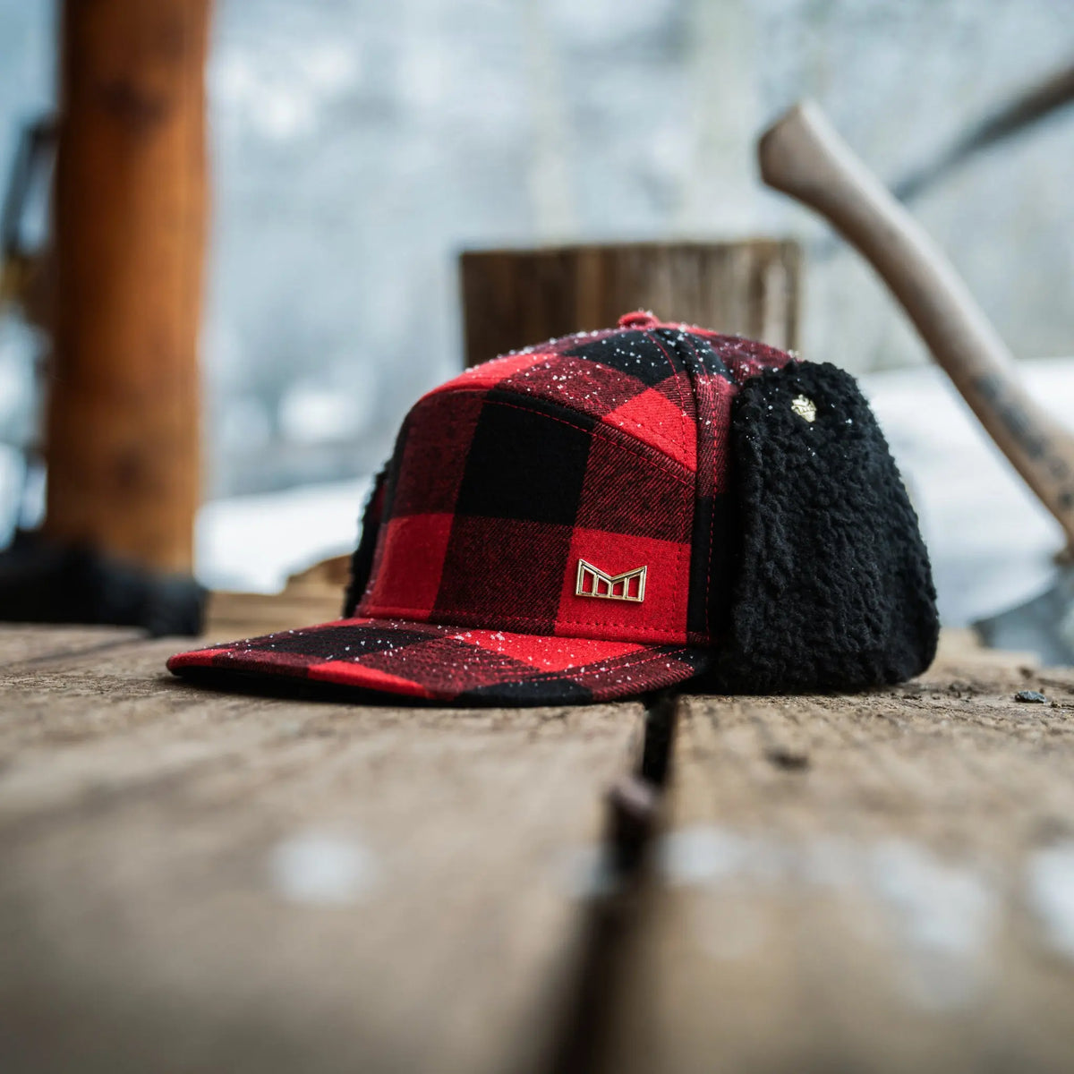 Trenches Icon Lumberjack Flannel Strapback Hat RED/BLACK