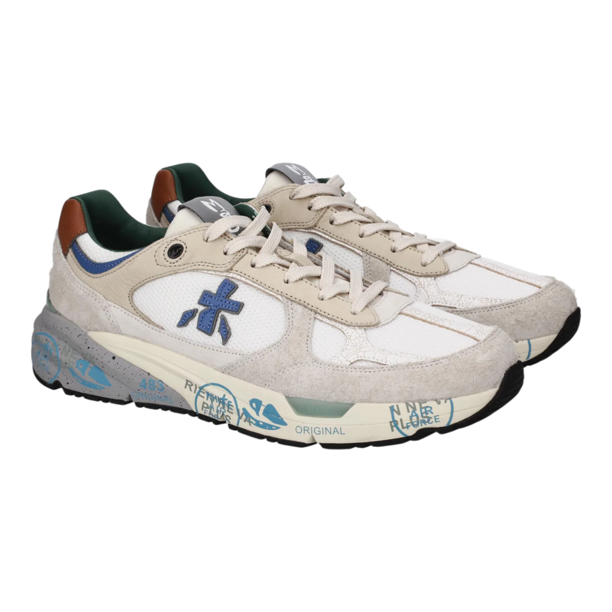 Premiata Mase25-8110 White Grey Blue – Men’s Sneakers