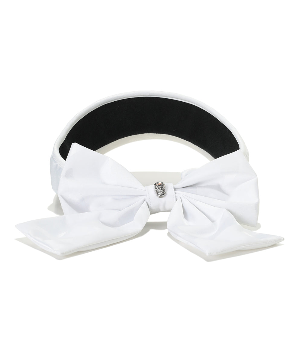 Unisex Gauge Ribboned Visor White